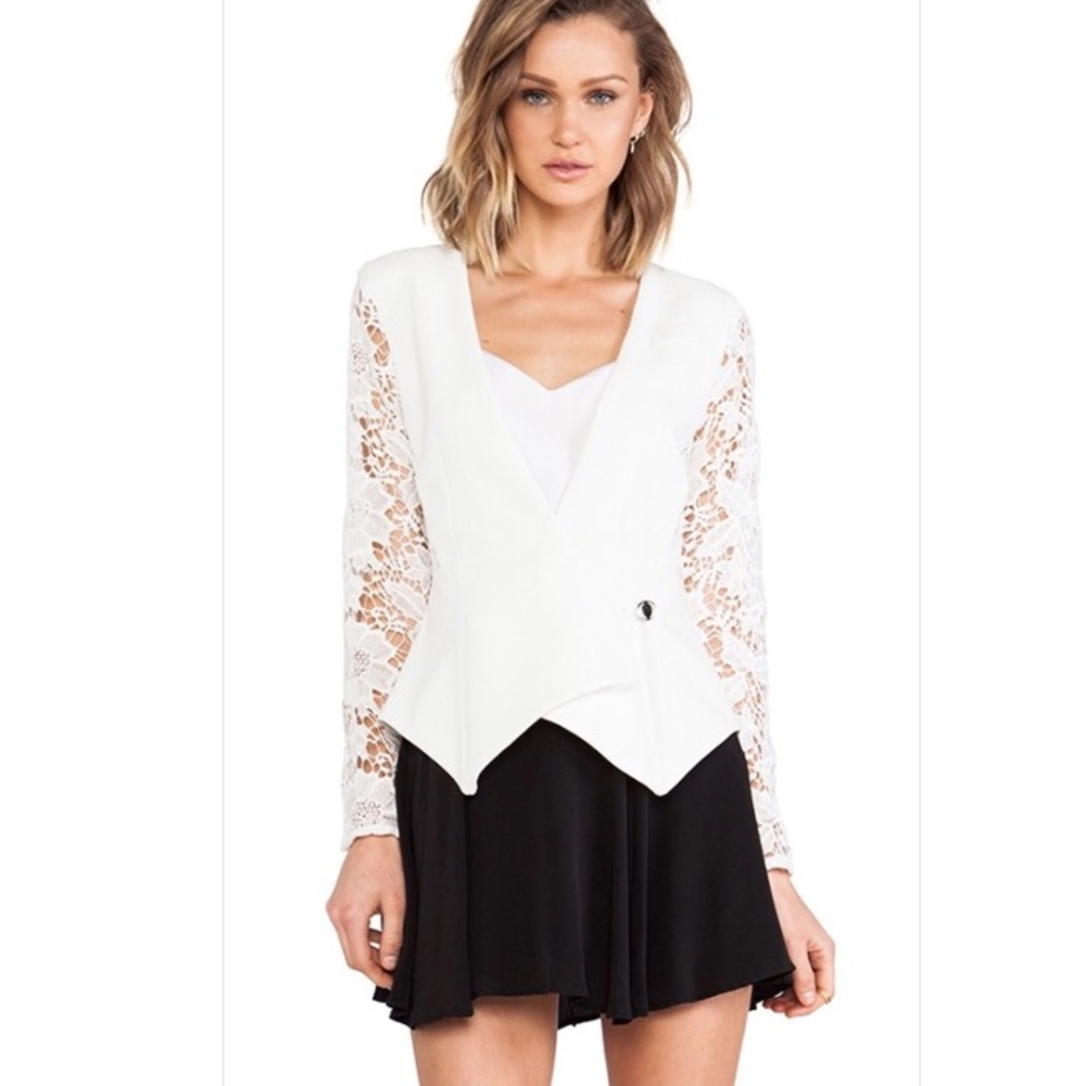 NWT, Rare White Suede 80’s Shoulder Jacket